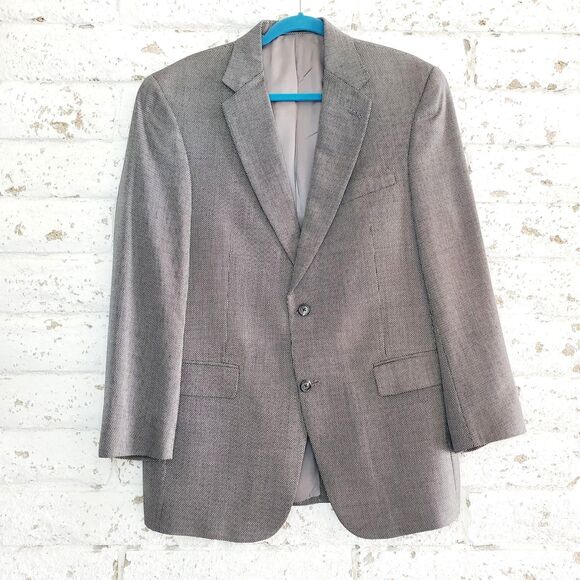 Hart Schaffner Marx Mens Grey Blazer Suit Jacket Formal Work Business SZ 41R - Picture 1 of 12